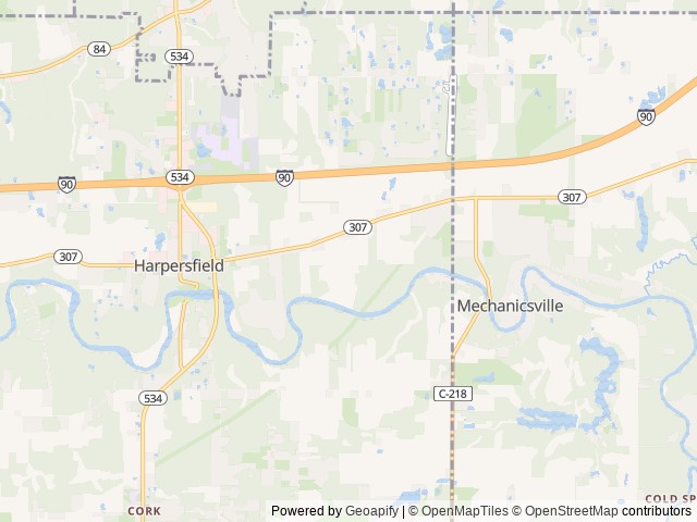 Map of Kenisees Grand River Campground location at Austinburg Township, OH, United States