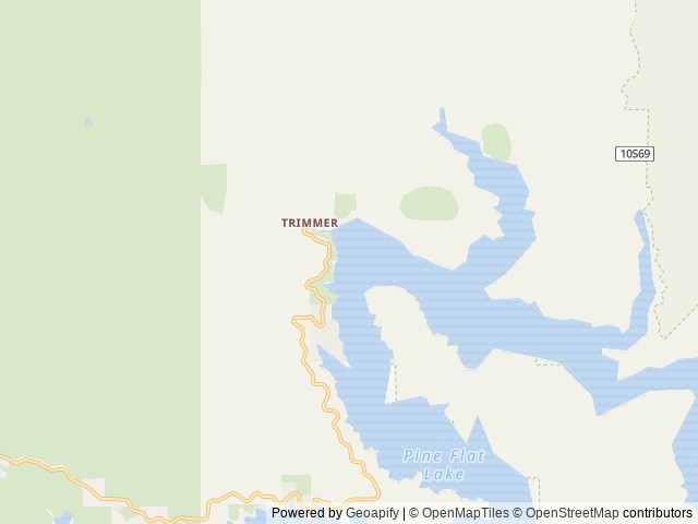 Map of Trimmer Campground location at Piedra, CA, United States
