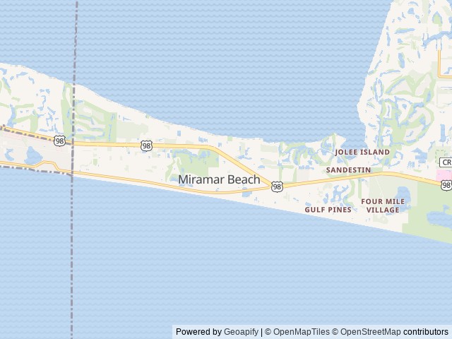 Map of Destin RV Beach Resort location at Destin, FL, United States