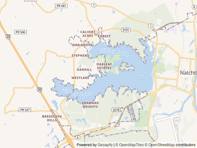 Map for Palomino PUMA near Natchitoches, LA