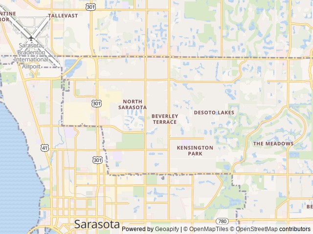 Map of Palm Terrace (Age Restricted 55+) location at Sarasota, FL, United States