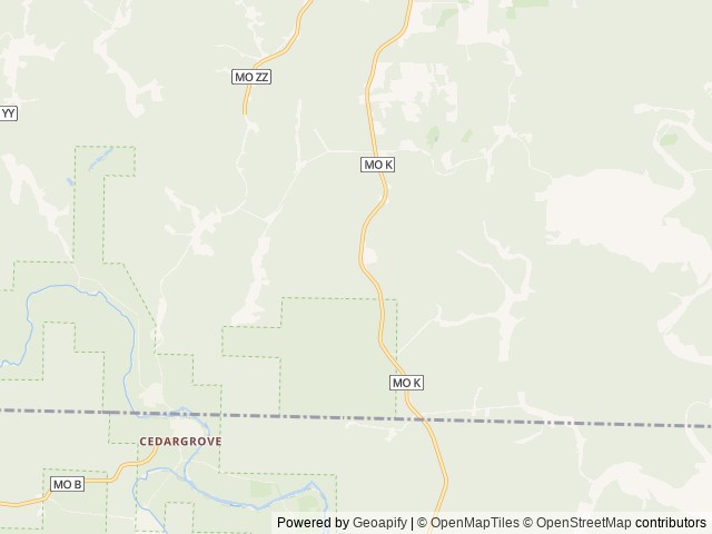 Map of Ozark Trails Campground location at Jadwin, MO, United States