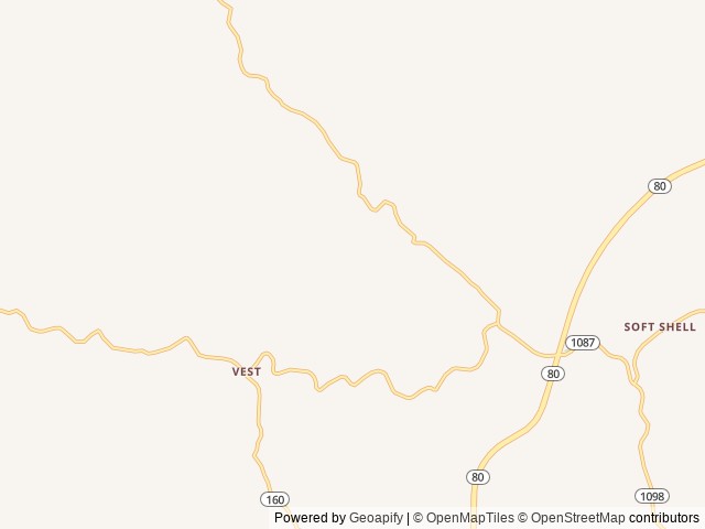 Map of Mine Made Park and Campground, Elmrock, Kentucky location at Vest, KY, United States