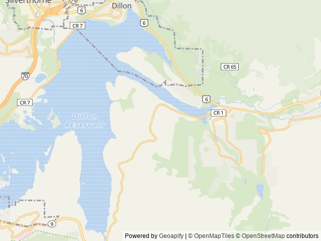 Map of Lowry Campground location at Silverthorne, CO, United States