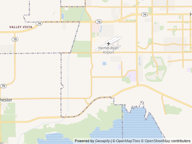 Map for 2022 Gulf Stream Ameri lite 279 BH near Hemet, CA