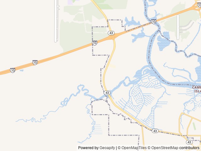 Map of Lake Lacroix RV Resort location at Bay St. Louis, MS, United States
