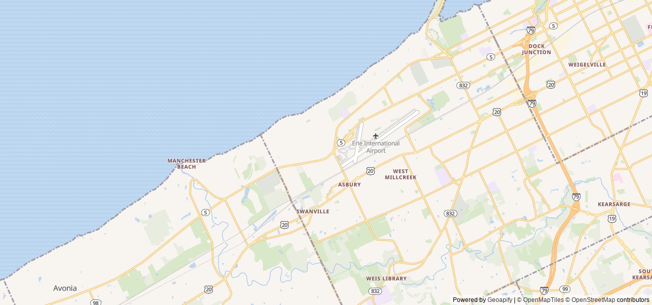 Map for EAST TO WEST Alta 2100MBH **DELIVERY ONLY** near Erie, OH