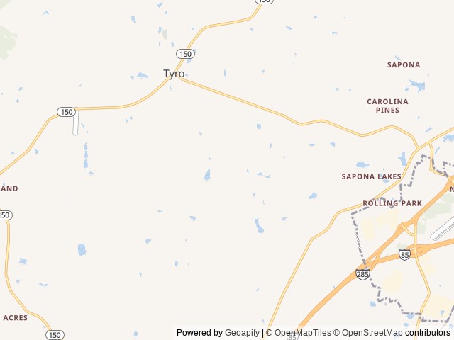 Map for Home Sweet Home near Lexington, NC