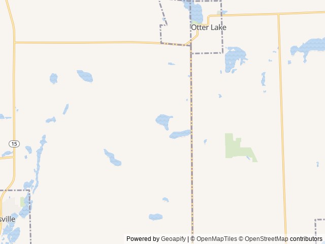 Map of Genesee Otter Lake Campground location at Otter Lake, MI, United States