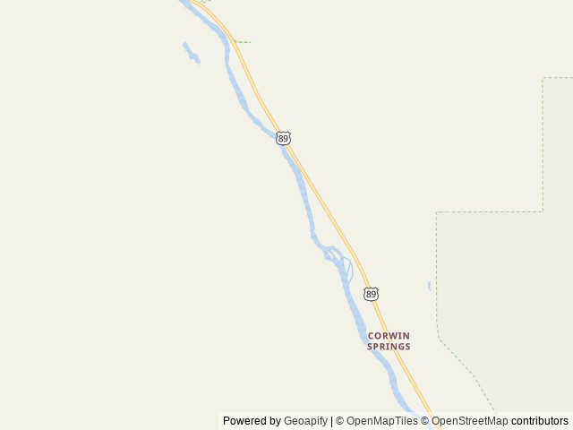 Map of Yellowstone Hot Springs location at Gardiner, MT, United States