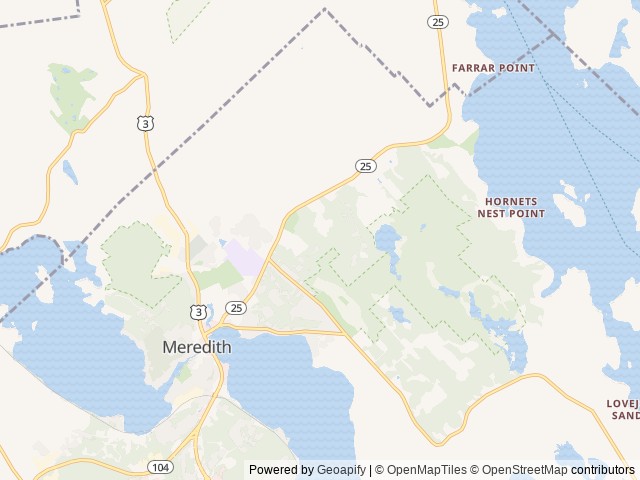 Map of Harbor Hill Camping Area location at Center Harbor, NH, United States