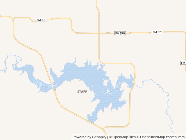 Map of Old Rip's Lake & Golf RV Resort location at Eastland, TX, United States