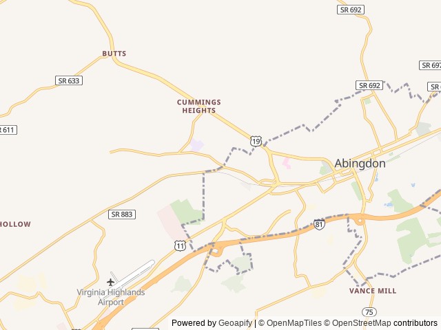 Map for Family & Pet-Friendly Bunkhouse | Delivery Only near Abingdon, TN
