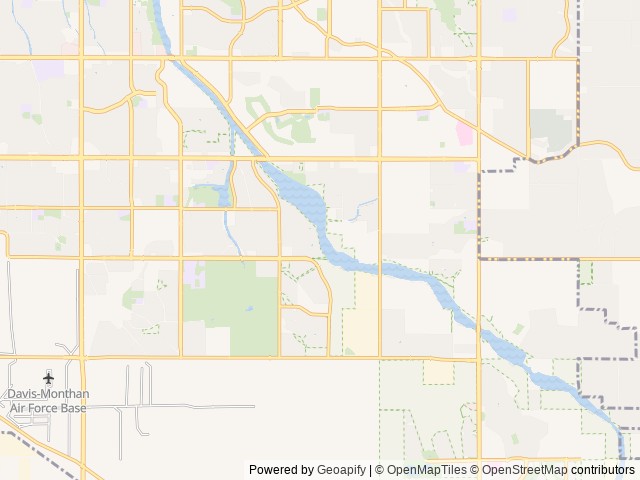 Map of Rincon Country East RV Park location at Tucson, AZ, United States