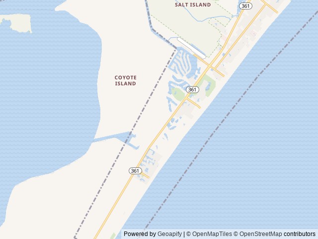 Map of Pioneer Beach Resort location at Taft, TX, United States