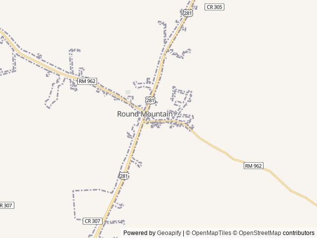Map of Round Mountain  / Johnson City KOA Journey location at Round Mountain, TX, United States