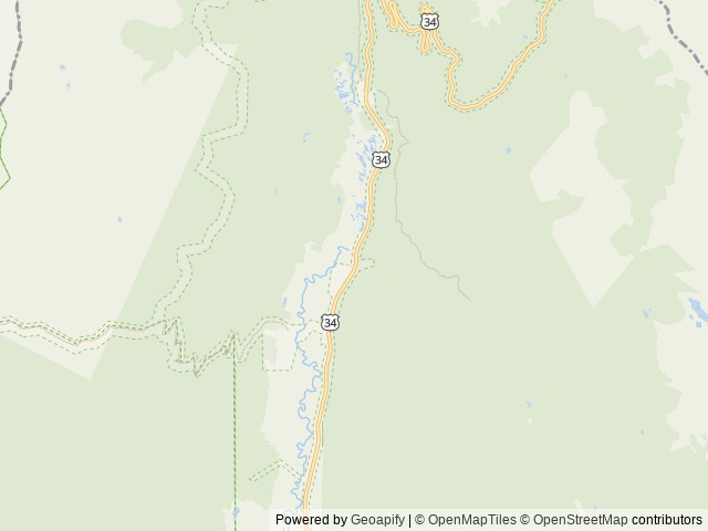 Map of Rocky Mountain National Park Timber Creek Campground location at Grand Lake, CO, United States