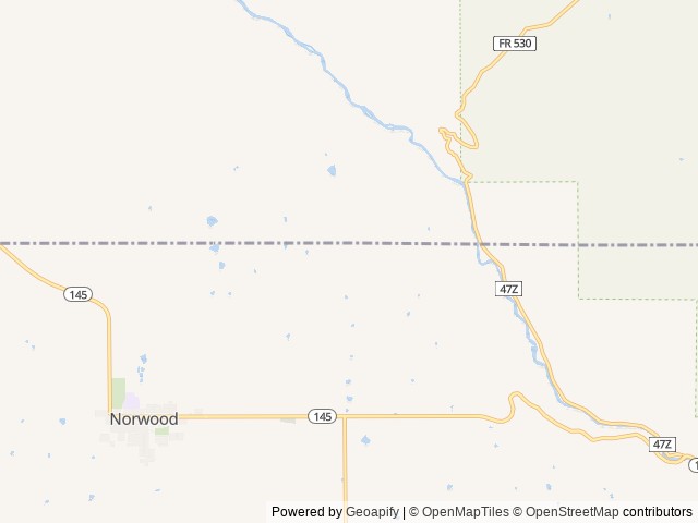 Map for 2022 Forest River RV No Boundaries NB10.6 near Norwood, CO