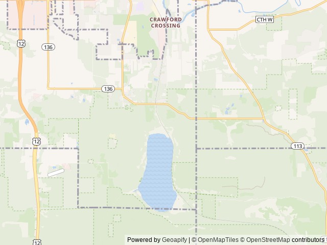 Map of Devil's Lake State Park location at Baraboo, WI, United States