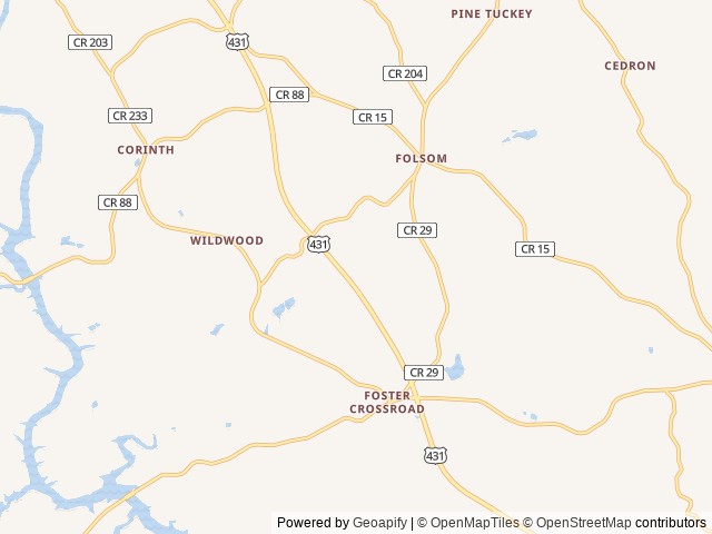 Map of HouseSensations Art Boat and RV Storage location at Wedowee, AL, United States