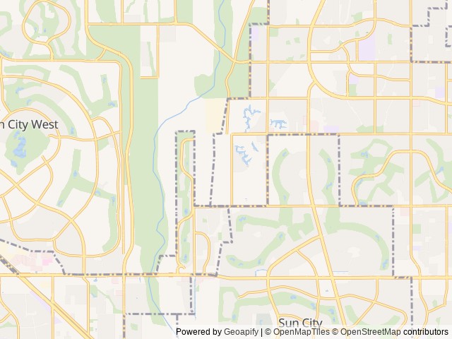 Map of Paradise RV Resort location at Sun City, AZ, United States
