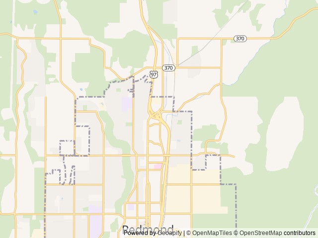 Map of Cottonwood RV Park location at Redmond, OR, United States