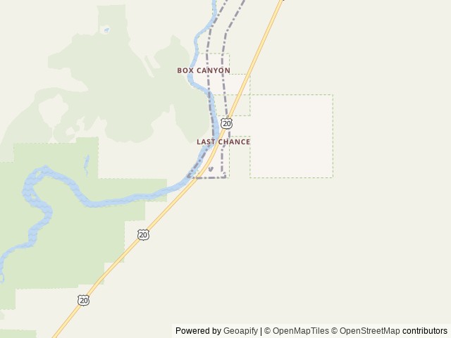 Map of Henry's Fork RV Park location at Island Park, ID, United States