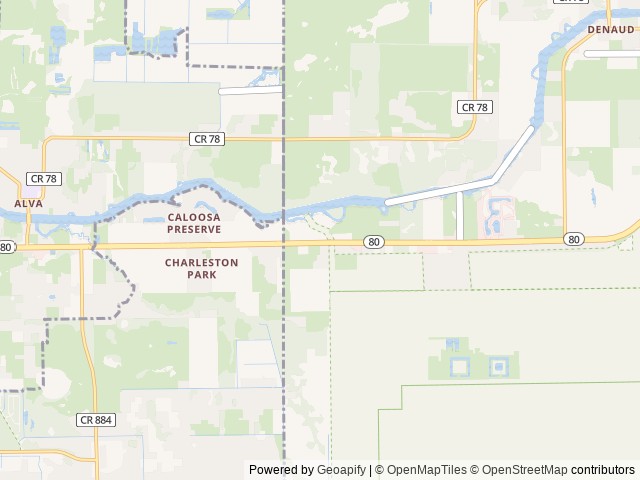 Map of Olde Florida Motorcoach & RV Resort location at LaBelle, FL, United States