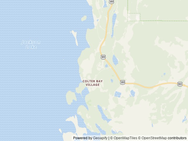 Map of Colter Bay RV Park location at Moran, WY, United States