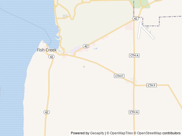Map of Fish Creek Campground & RV LLC location at Fish Creek, WI, United States
