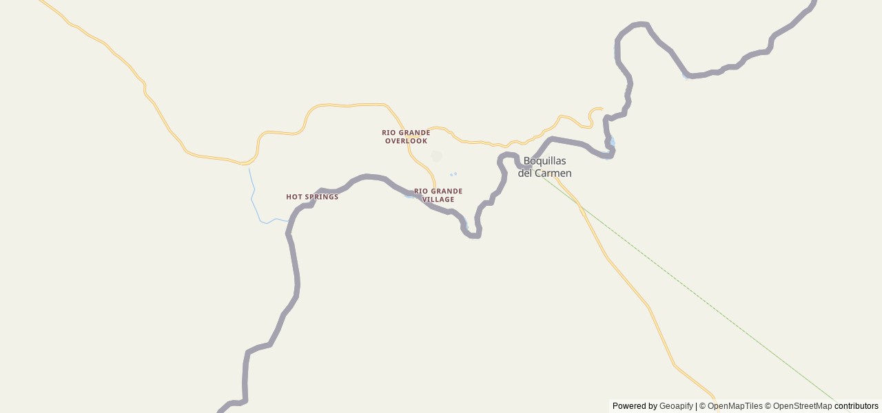 Map of Rio Grande Village (Big Bend, TX) location at Big Bend Nat. Park, TX, United States