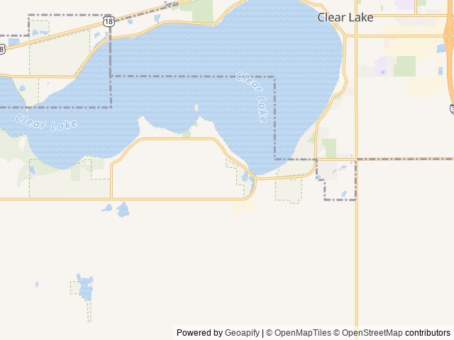Map of Oakwood RV Park location at Clear Lake, IA, United States