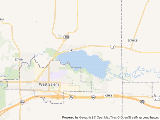 Map of Neshonoc Camping Resort location at West Salem, WI, United States