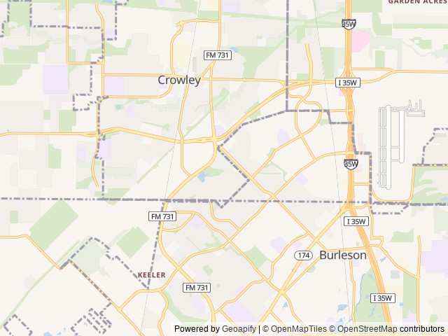 Map of Texas Association Campground Owners location at Crowley, LA, United States