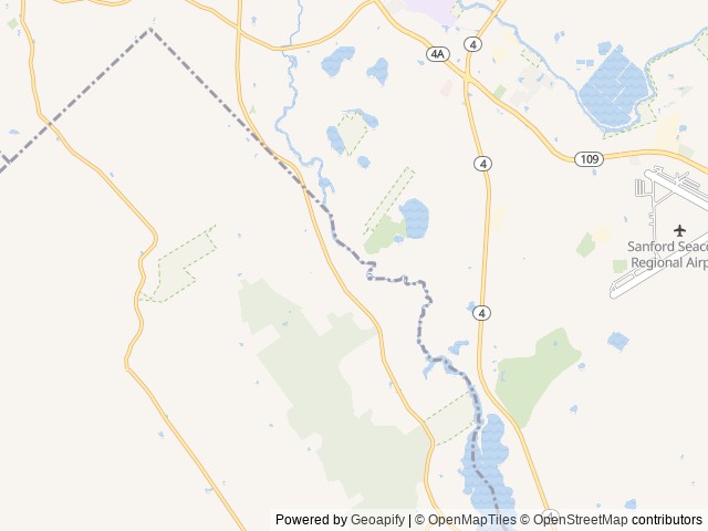Map of Huttopia Southern Maine location at Sanford, ME, United States