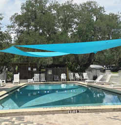 Heated swimming pool at Peace River Campground in Arcadia, Florida