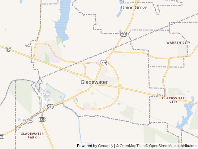 Map of Shallow Creek Golf and RV Resort location at Winona, TX, United States