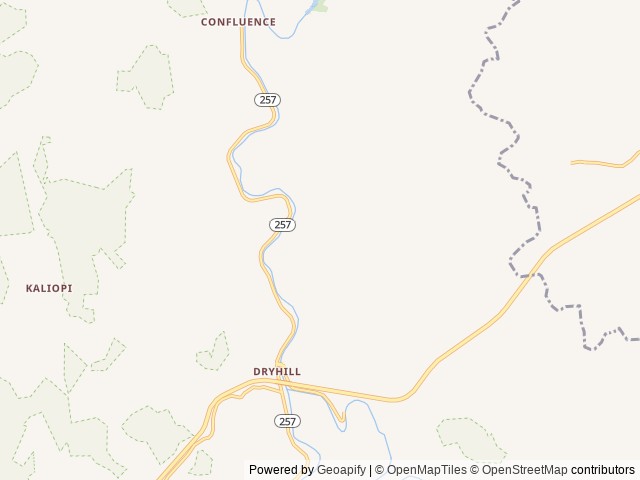 Map of Trace Branch Campground location at Buckhorn, KY, United States