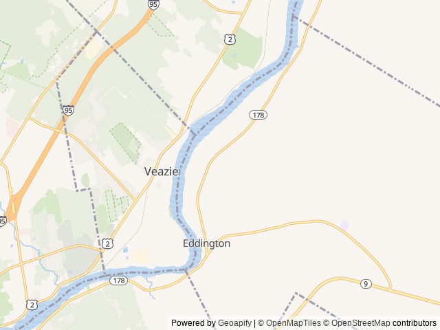 Map of Cold River Campground location at Eddington, ME, United States