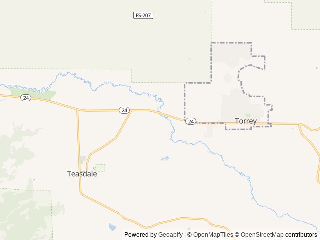 Map of Thousand Lakes RV Park location at Torrey, UT, United States