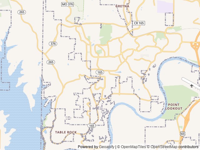 Map of Hide-A-Way location at Branson, MO, United States