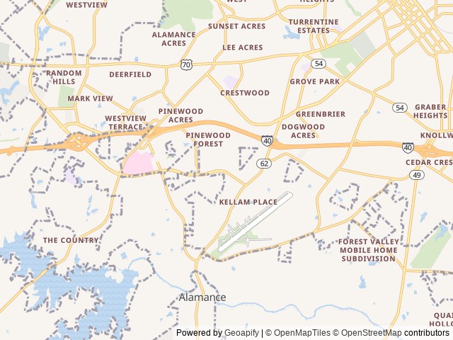 Map for Imagine A Grand Time! near Burlington, NC