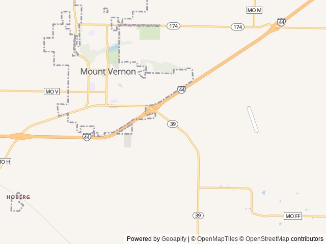 Map of Rest & Roll On location at Mount Vernon, MO, United States