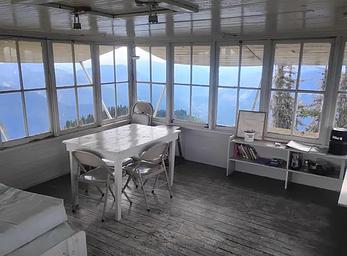Interior and view Evergreen Lookout