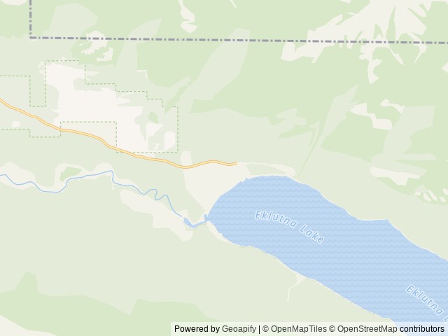 Map of Eklutna Lake Campground location at Anchorage, AK, United States