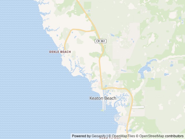 Map of Gulf Front RV Park location at Perry, FL, United States