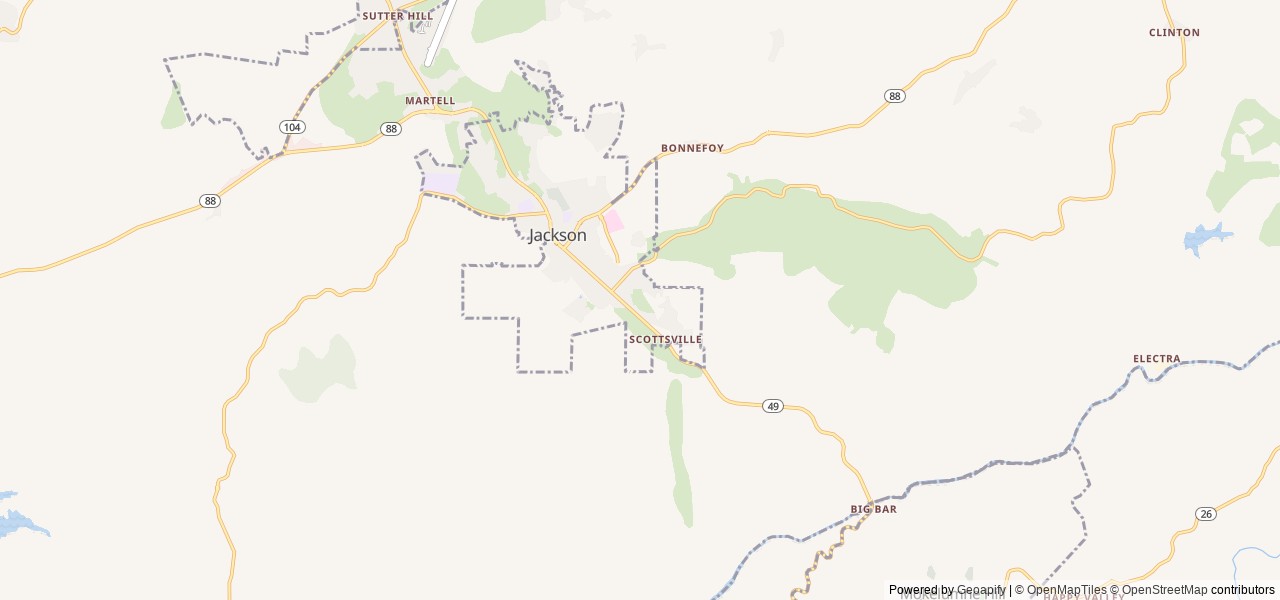 Map for 2022 Premium Grey Wolf Black Label Toy Hauler near Jackson, CA