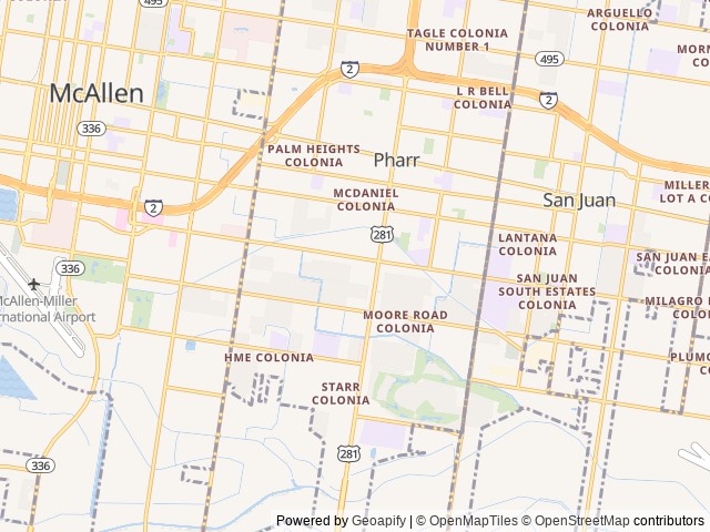 Map of Tropic Star RV Resort location at Palmview, TX, United States