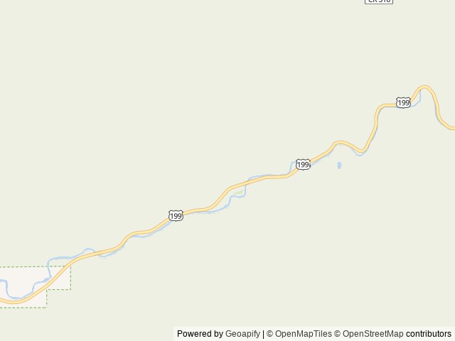 Map of Grassy Flat Campground location at Gasquet, CA, United States