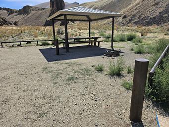 Closeup view of a campsite